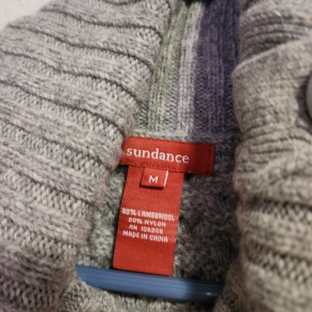 Sundance Lambswool Patchwork Cable Knit Turtlenec… - image 3